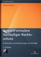 AnwaltFormulare Vorläufiger Rechtsschutz 