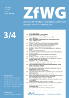 Zeitschrift für Wett- und Glücksspielrecht (ZfWG) Zeitschrift für Wett- und Glücksspielrecht (ZfWG)
